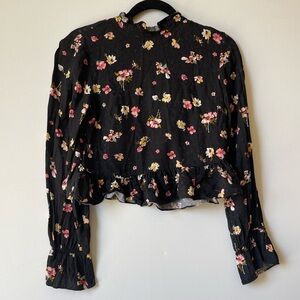 TOPSHOP Floral Long Sleeve Top